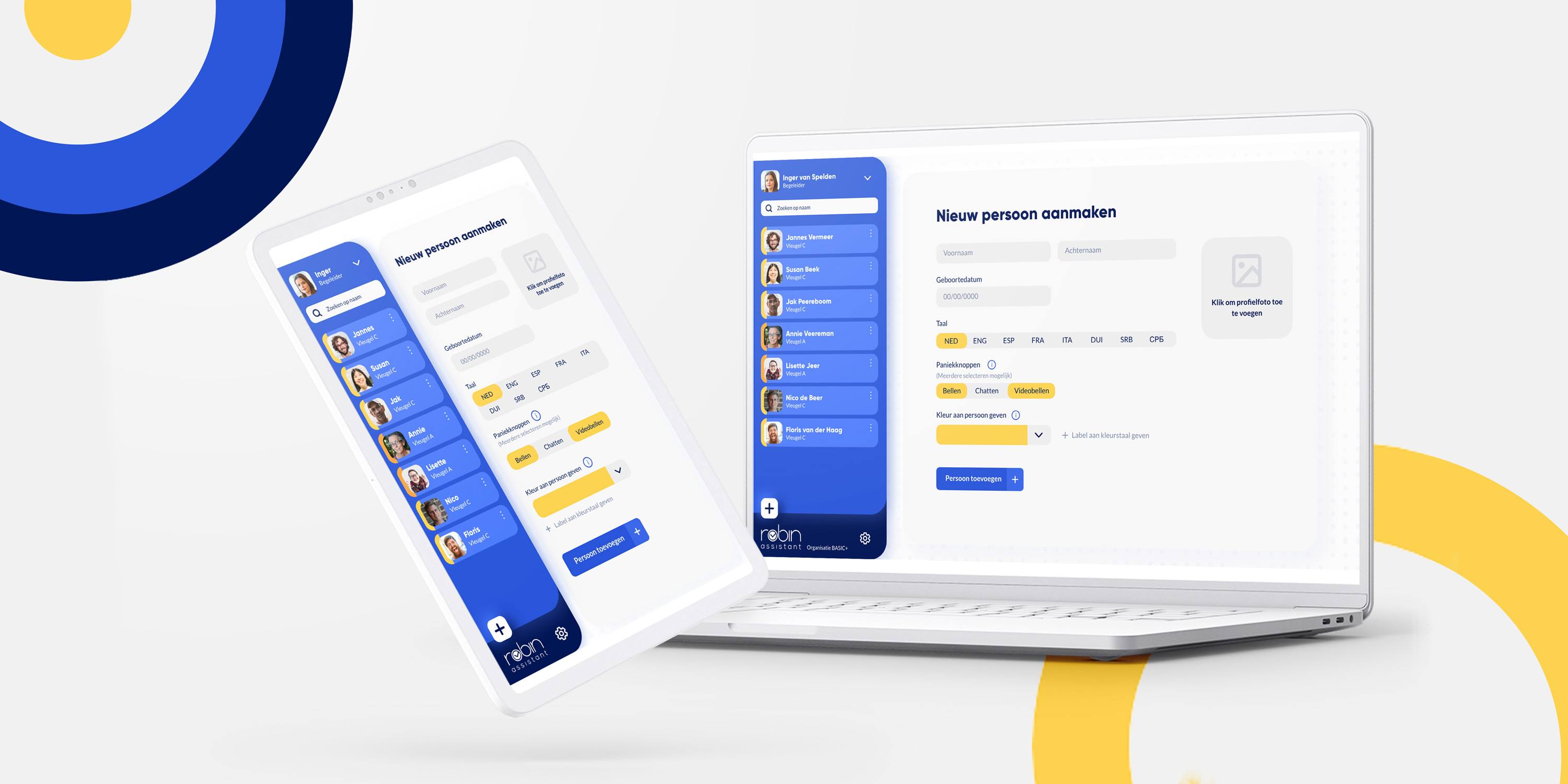 Robin Assistant dashboard on Ipad and desktop devices