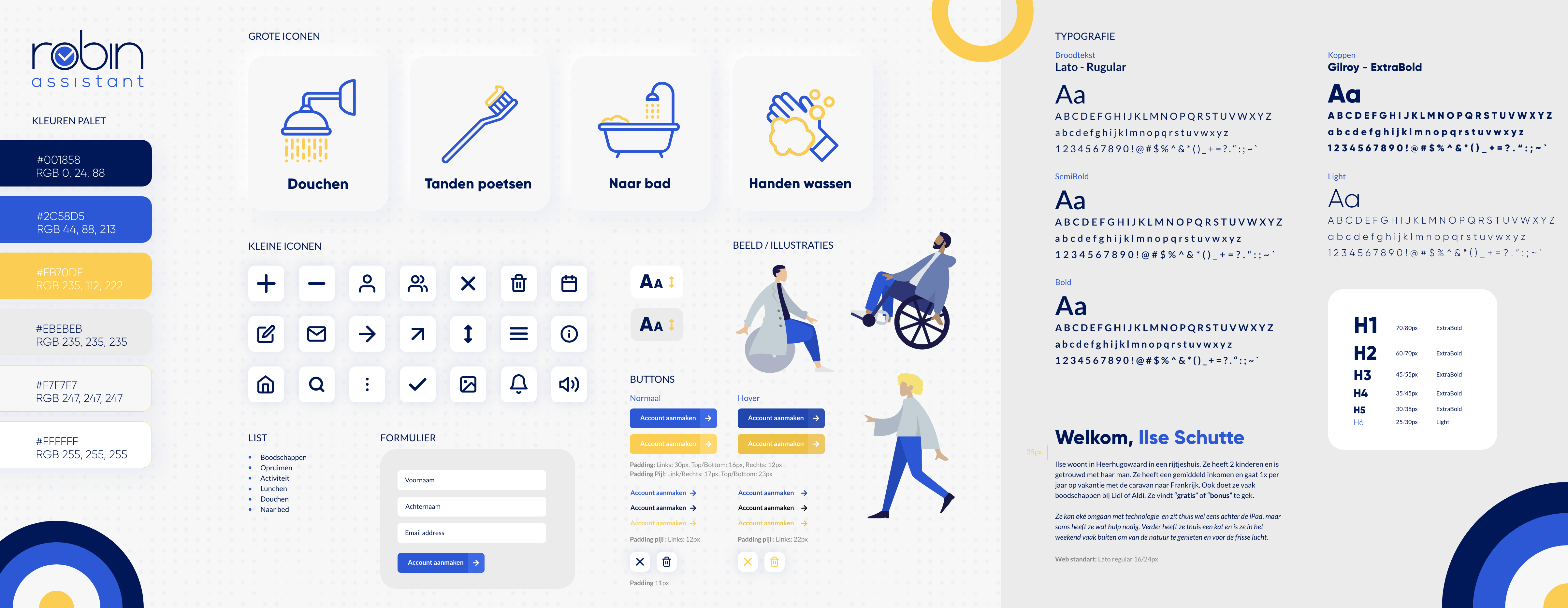 The styleguide of the Robin Assistant branding